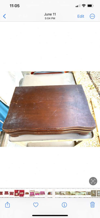 Antique triple dipped silver plated silver ware sets in wood - Thumbnail 4