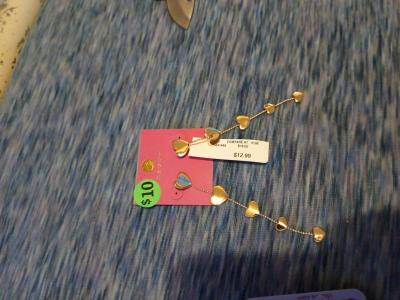 sterling silver long heart chain earrings