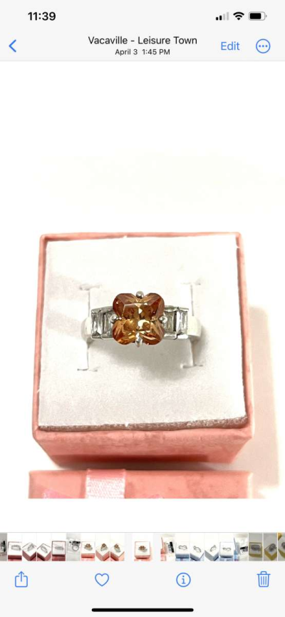 brand new yellow topaz silver ring size 6 and half - Thumbnail 4