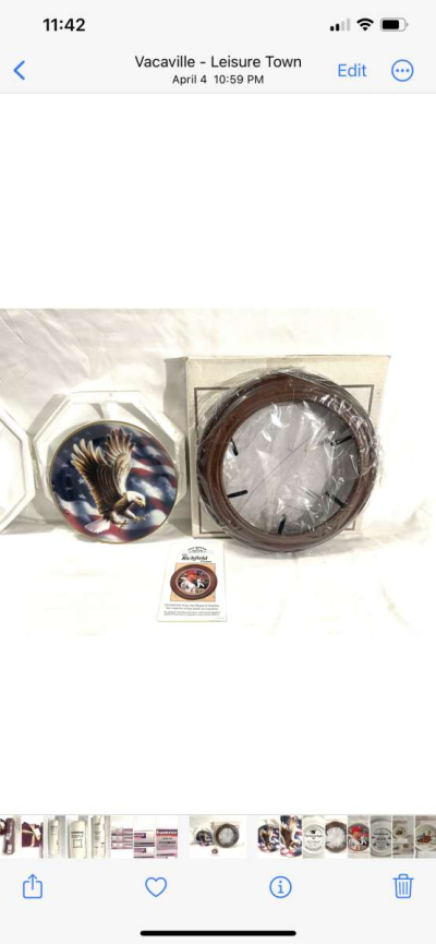 new American eagle collectors plate with wall mount - Vacaville, California