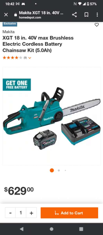Makita 40v max XGT chainsaw brand new - Thumbnail 2
