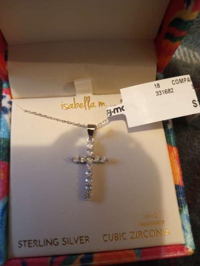 sterling silver cross necklace - Thumbnail 2