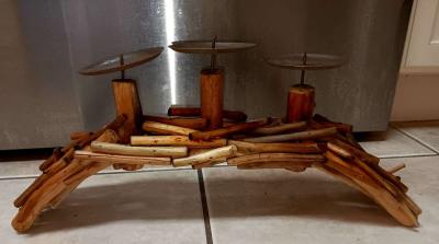driftwood handcrafted centerpiece candle holder - Thumbnail 2