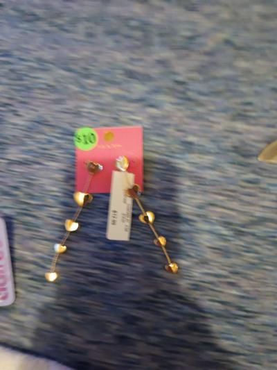 sterling silver long heart chain earrings - Thumbnail 2