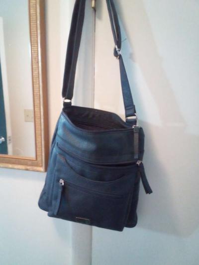 ladies bag blue with pockets - Thumbnail 6