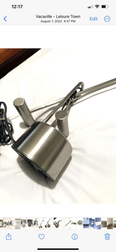 like new polished nickel finish desk top lamp - Thumbnail 3