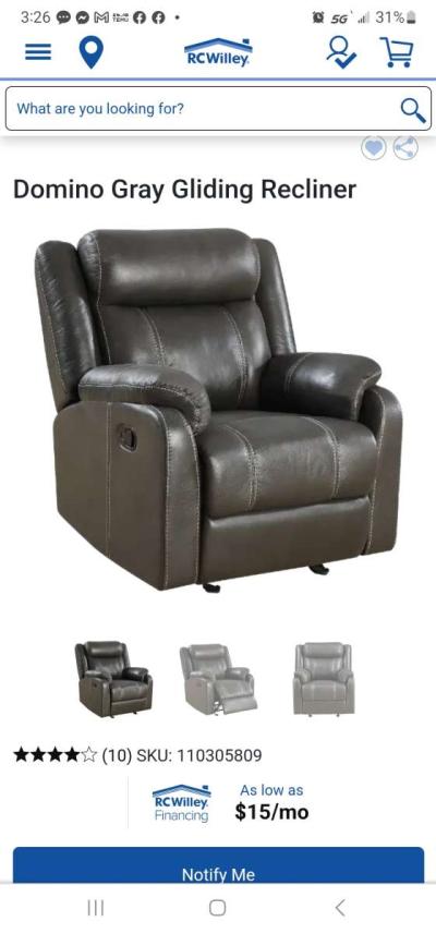Sofa Recliner and Reclining Rocking Chair - Thumbnail 5