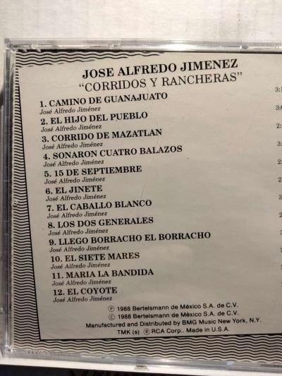 JOSE ALFREDO JIMENEZ CORRIDOS Y RANCHERAS CD USADO  EXC COND - Thumbnail 2
