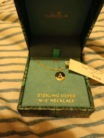 sterling silver necklace letter A - Thumbnail 2