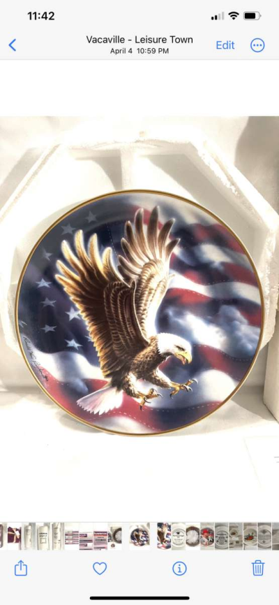 new American eagle collectors plate with wall mount - Thumbnail 2