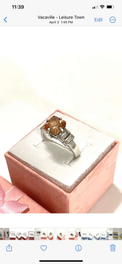 brand new yellow topaz silver ring size 6 and half - Thumbnail 3