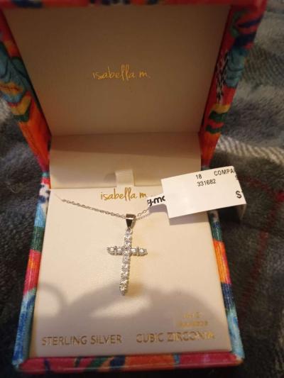 sterling silver cross necklace - Thumbnail 2