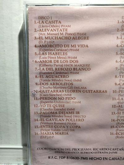 PEDRO INFANTE CANCIONES RANCHERAS 2 CDS USADOS EN EXC COND - Thumbnail 2