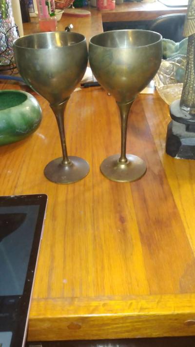 solid brass wine glasses - Thumbnail 3