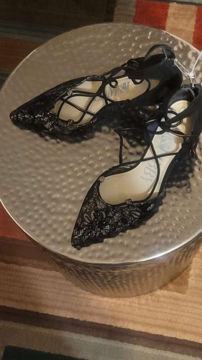 Sam and Libby black lace heels sz 9 womens - Thumbnail 5