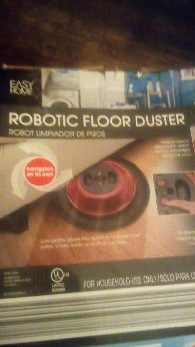 10 dollars Robotic floor duster  20 dusters  navigates on it