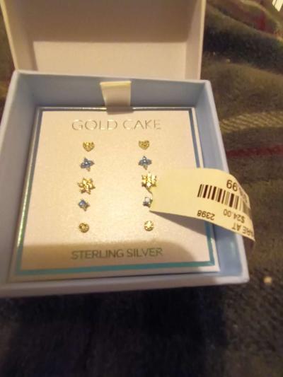 turn silver earrings baby blue