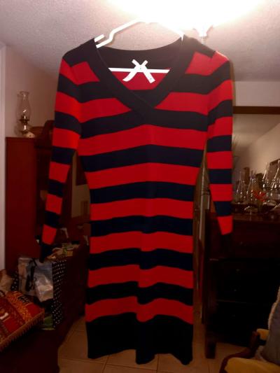 New Derek Heart sweater dress red black - Thumbnail 2