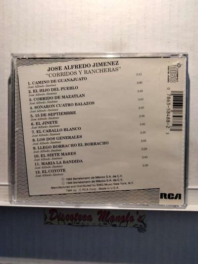 JOSE ALFREDO JIMENEZ CORRIDOS Y RANCHERAS CD USADO  EXC COND - Thumbnail 3