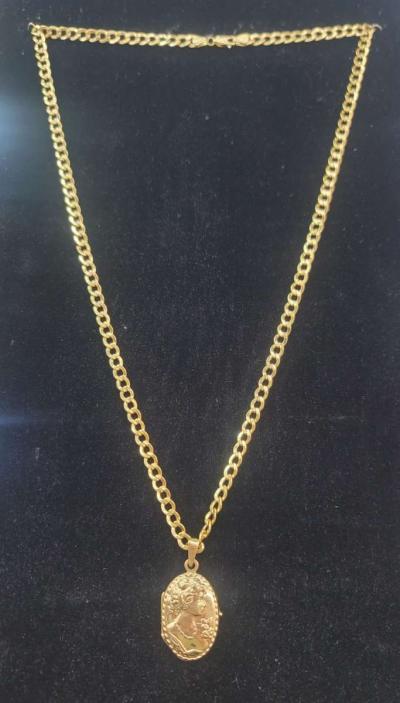 14K Gold Chain Hollow Cuban W Photo Charm 185 Grams 24 - Thumbnail 6