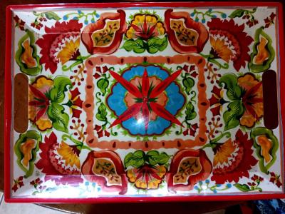 giant colorful hard plastic tray to bring to table - Thumbnail 5