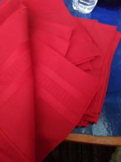 8 Red Linen napkins - Thumbnail 2