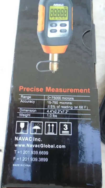 NAVAC NMV1  Digital Micron Vacuum Gauge - Thumbnail 2