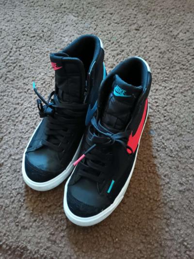 high top Nike fusion red black blue - Thumbnail 2