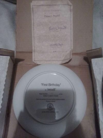Droguett First Birthday Puppys world collectible Plate - Thumbnail 2