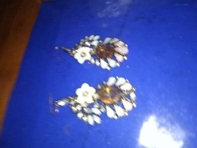 Vintage Glass Rhinestone Earrings - Thumbnail 6