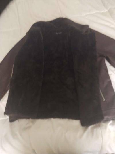 Brown Fur  Leather Womens Brand New Jacket - Thumbnail 3
