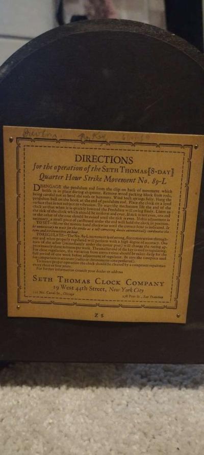 SETH THOMAS CLOCK - Thumbnail 3