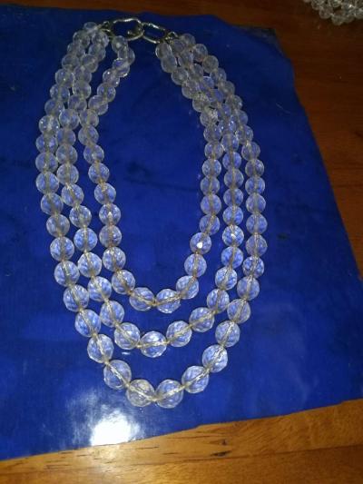 Les Bernard 3 Strand Crystal necklace