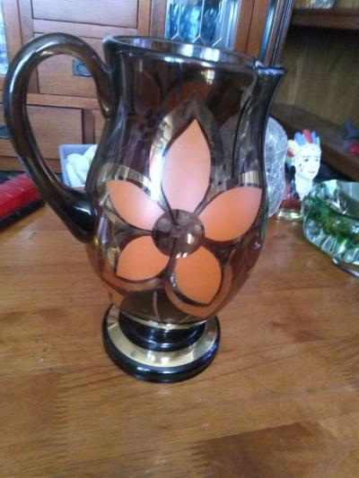 Mid Century Smoked glass Picher - Thumbnail 4