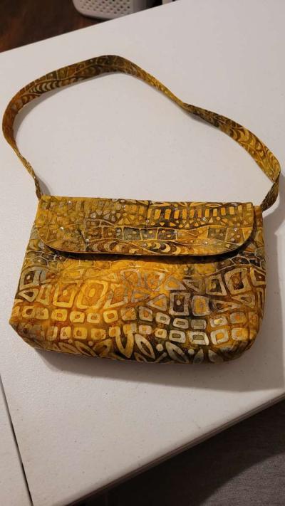 Handmade Purses Snap Closure Inside Linen and Pocket - Thumbnail 2