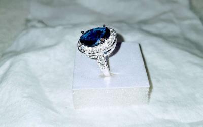 sapphire ring size 6  925 silver   New - Thumbnail 2