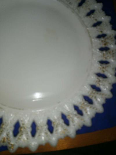 Kemple Sheaf of wheat milk glass plate - Thumbnail 6