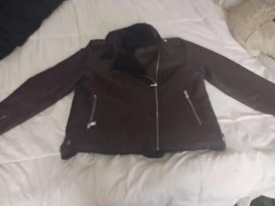 Brown Fur  Leather Womens Brand New Jacket - Thumbnail 2