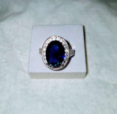 sapphire ring size 6  925 silver   New - Thumbnail 4