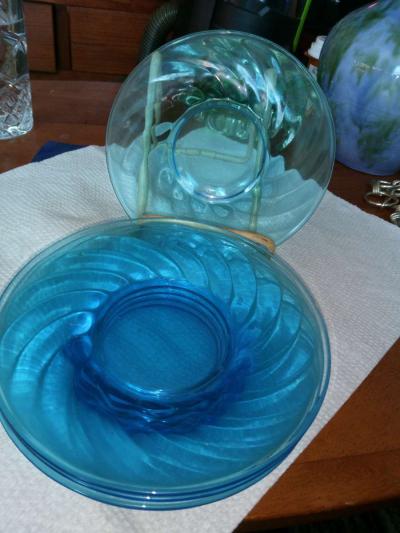 5 Depression Glass Dessert plates