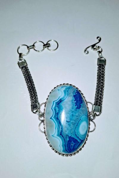 dragon veins agate bracelet 925 silver  New - Thumbnail 3