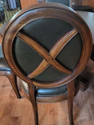 Thomasville Bogart Collection Black LEATHER Side Chairs - Thumbnail 3