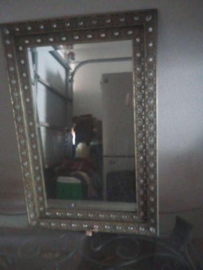 heavy medal glass table and mirror - Thumbnail 2