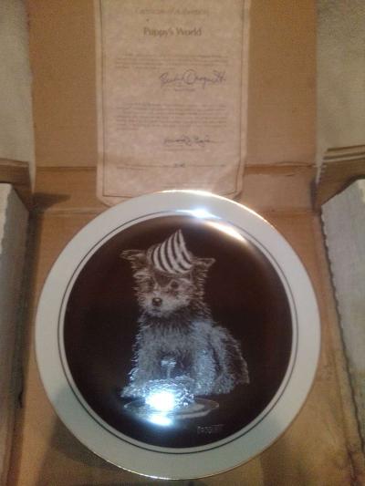 Droguett First Birthday Puppys world collectible Plate - Thumbnail 3