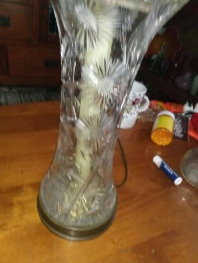 American Brilliant period Cut Glass Lamp - Thumbnail 2