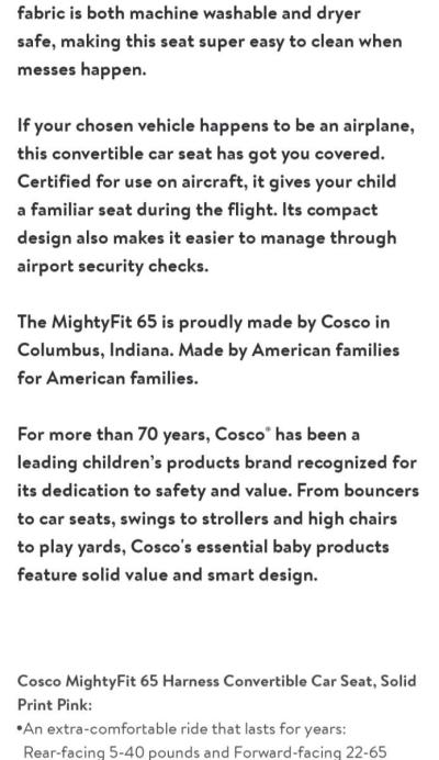 Girls Cosco convertible carseat - Thumbnail 3