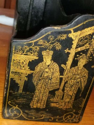 Early 1900s English Lacquer Letter Holder - Thumbnail 4