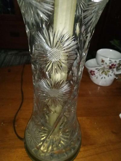 American Brilliant period Cut Glass Lamp - Thumbnail 4