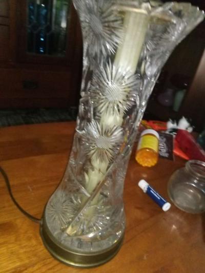 American Brilliant period Cut Glass Lamp - Thumbnail 6