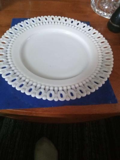 EAPG 8 inch 101 Border Milk glass plate
